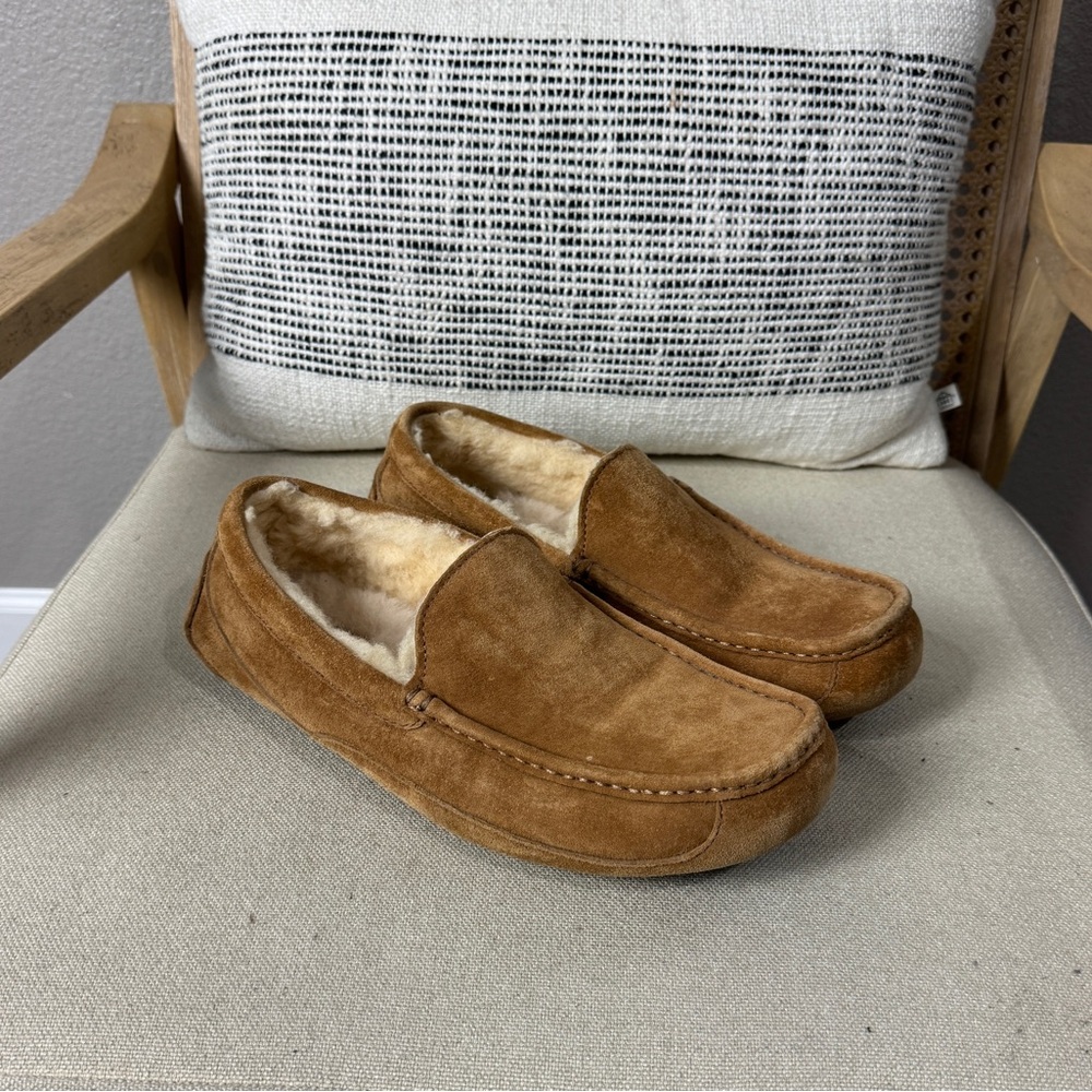 UGG Ascot Slipper Chestnut Suede Wool Men’s Loafer Size 9